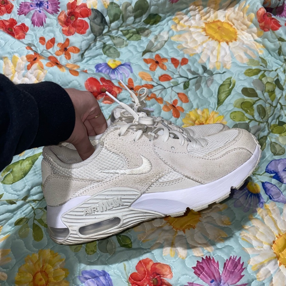 Nike Cream Sneakers with Textured Fabric and Chunky Sole